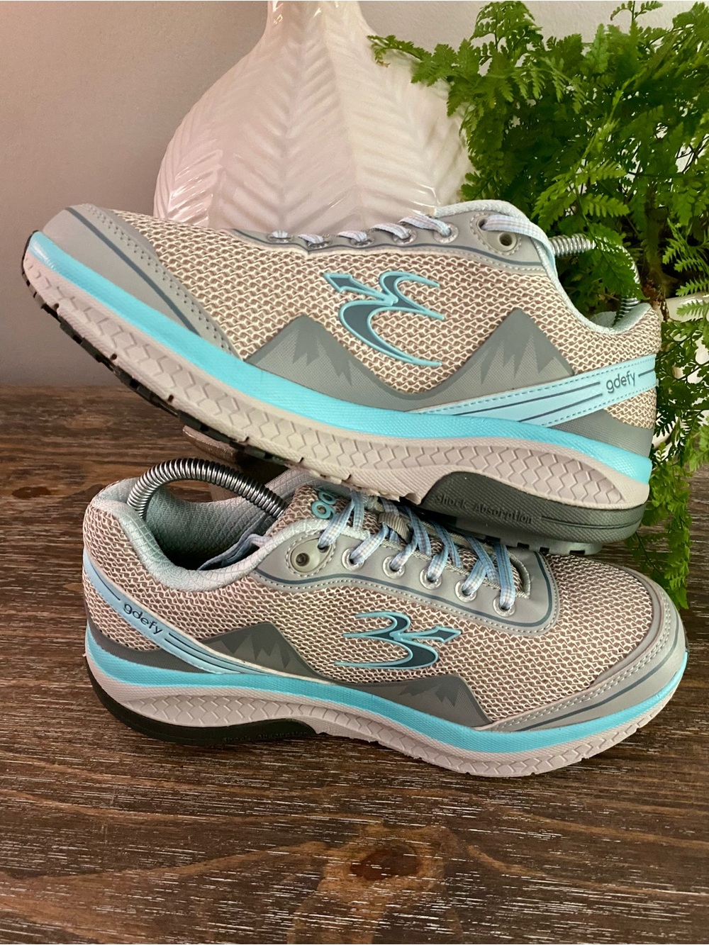 G-Defy Gravity Defyer Mighty Walk Orthopedic Shoes Womens 8.5 Grey Blue